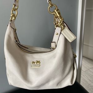 Coach Madison Hailey Satchel in Chalk (15.5”L x 4.5”W x 10”H)